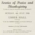 7. Programme for a Service of Praise and Thanksgiving, 1948