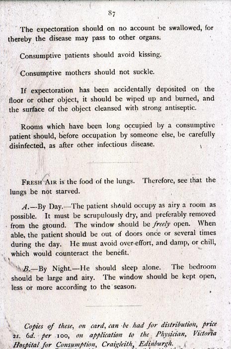 Rules for consumptive patients and those looking after them, part 2.