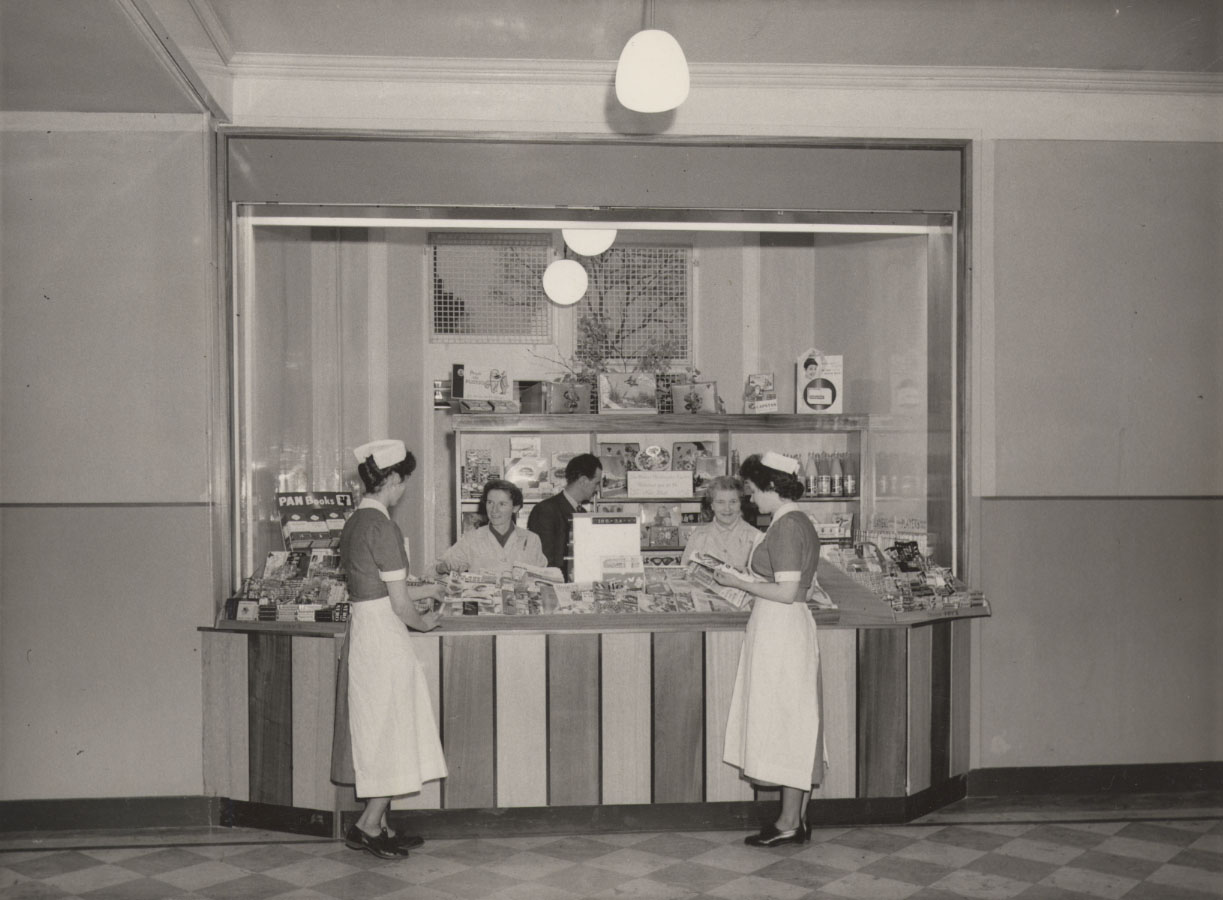 Nurses at Royal Infirmary of Edinburgh shop, c1960