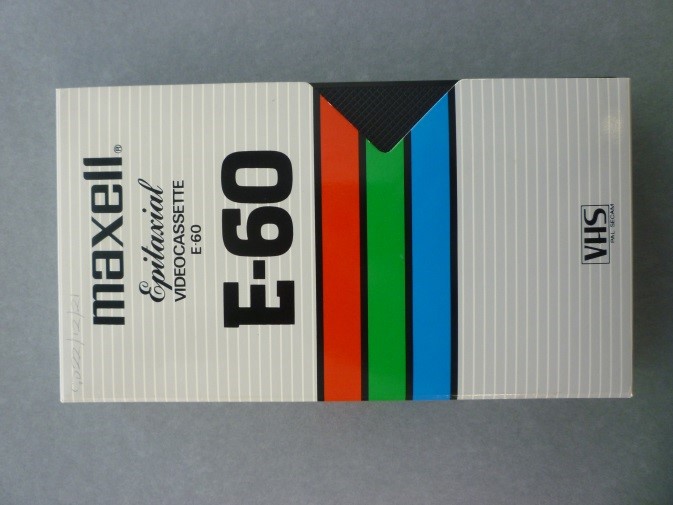 VHS cassette in standard paper case