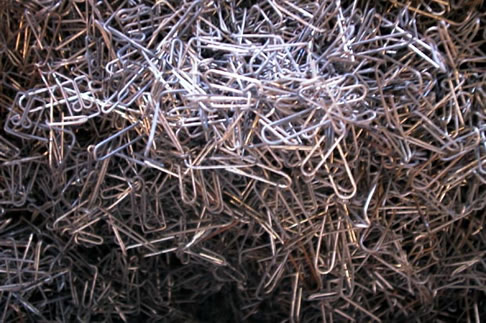 Detail of paperclips removed from twentieth-century case notes