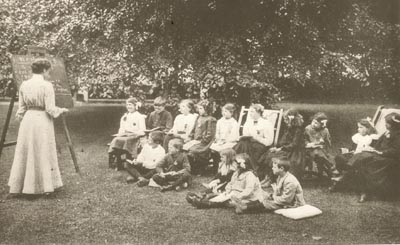 TB School at the Victoria Hospital, c.1908. Taken from Royal Victoria Hospital Annual Report, Special Collections, Centre for Research Collections, Ref: SD3851-3856