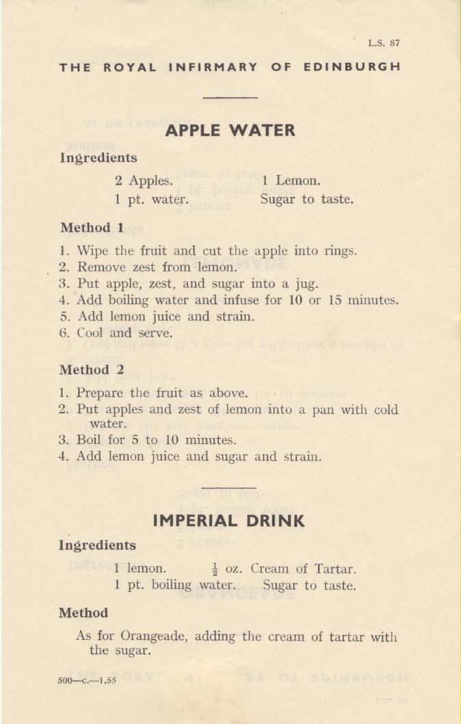 Recipe for apple water