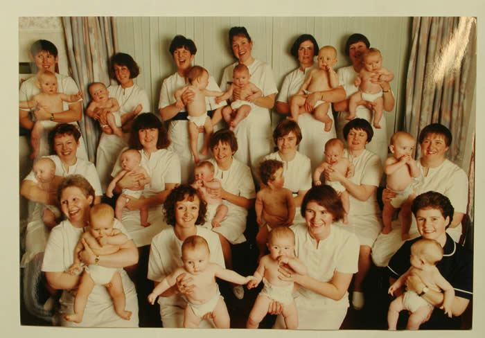 St John's Hospital staff with babies
