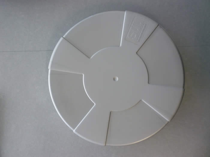 Film reel, after rehousing in polypropylene case