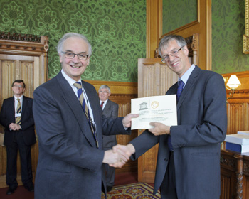 Accepting the UNESCO certificate