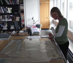 Lynne cataloguing architectural plans